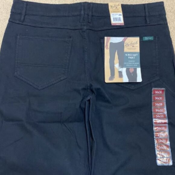 WOOLRICH Men's Straight Fit Stretch 5-Pocket BLACK Pants Size 34x30 - Picture 3 of 9